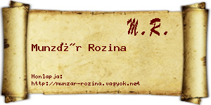 Munzár Rozina névjegykártya